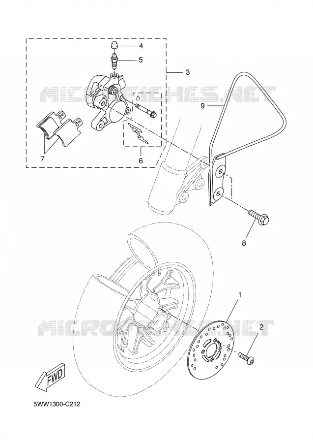 REMKLAUW VOOR Yamaha SCOOTER 50 2005 BW'S  CW50S