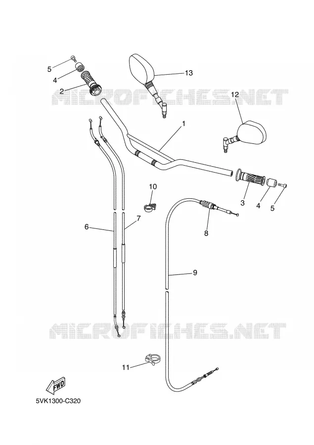STUUR / KABEL Yamaha MOTO 660 2007 XTR  XT660R