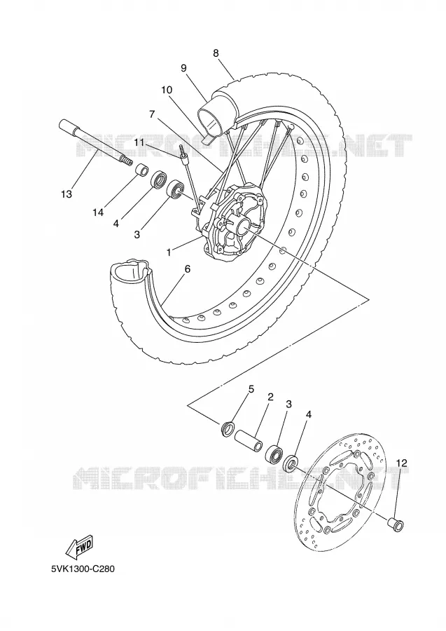 VOORWIEL Yamaha MOTO 660 2008 XTR  XT660R