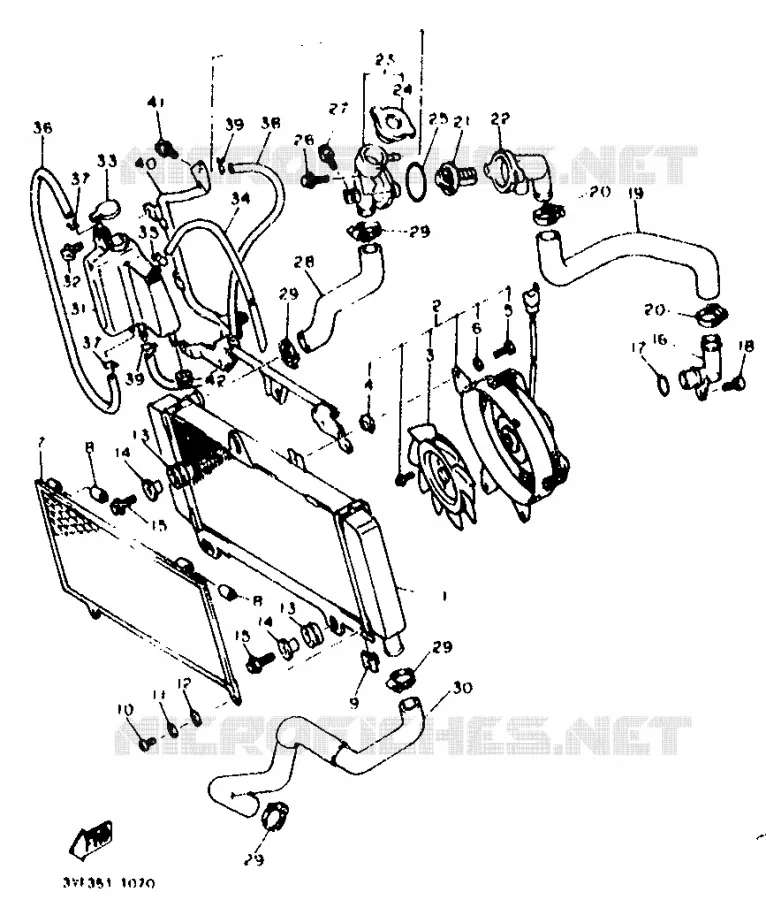 RADIATEUR / SLANG Yamaha MOTO 660 1991 TENERE  XTZ660