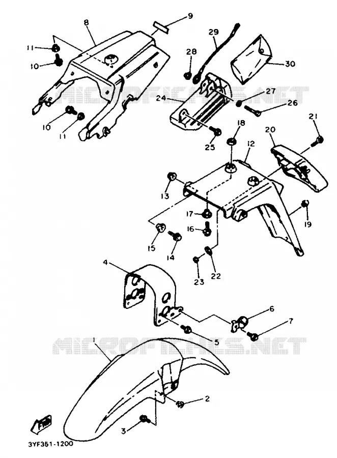 SPATBORD Yamaha MOTO 660 1992 TENERE  XTZ660