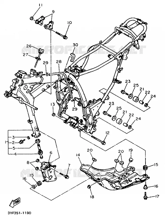 FRAME Yamaha MOTO 660 1992 TENERE  XTZ660