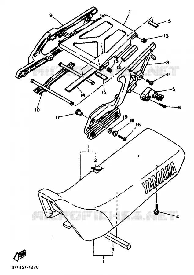 ZADEL / BAGAGE REK Yamaha MOTO 660 1993 TENERE  XTZ660