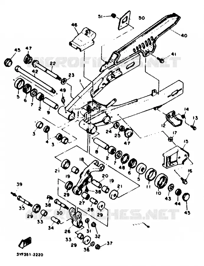 ACHTERBRUG Yamaha MOTO 660 1993 TENERE  XTZ660