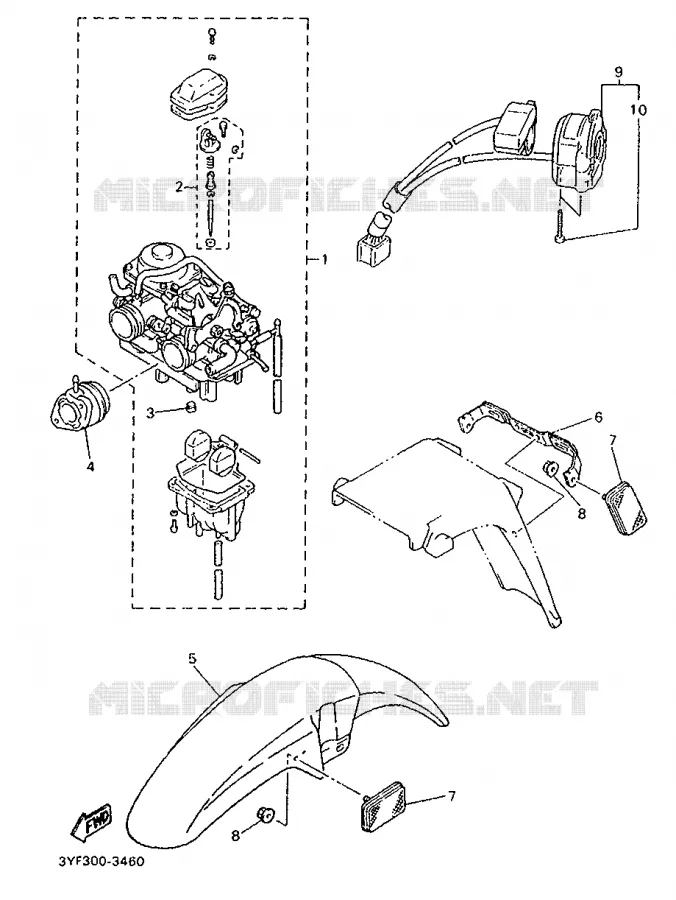 OPTIONELE ONDERDELEN - CHASSIS Yamaha MOTO 660 1993 TENERE  XTZ660
