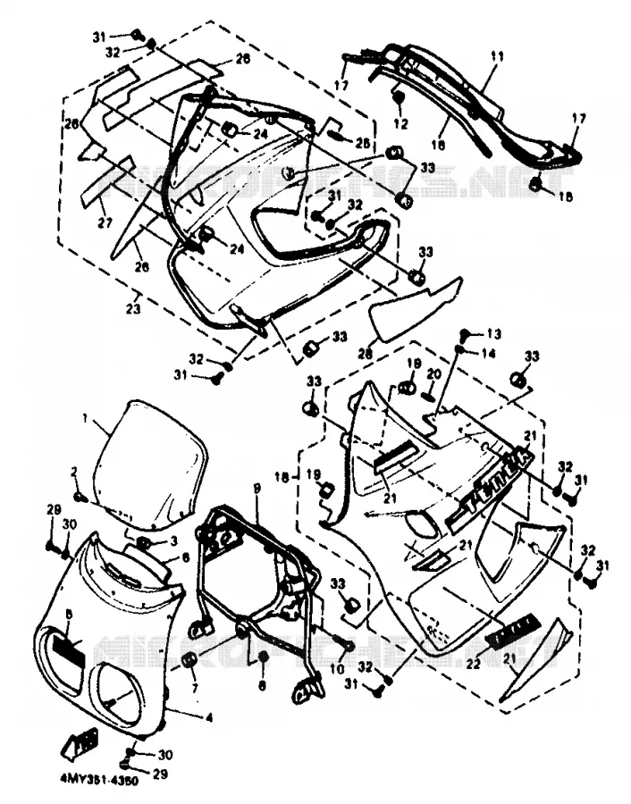 KUIPDEEL VOOR Yamaha MOTO 660 1994 TENERE  XTZ660