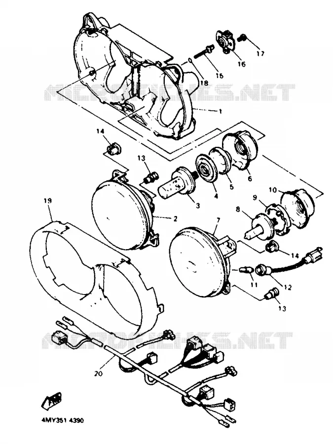 KOPLAMP Yamaha MOTO 660 1994 TENERE  XTZ660