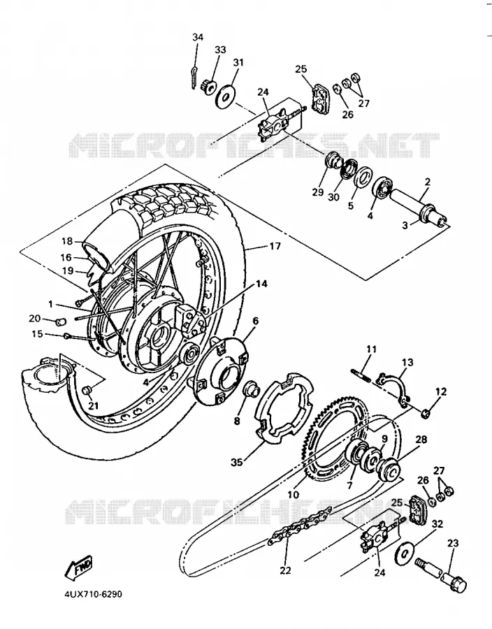 ACHTERWIEL Yamaha MOTO 660 1996 TENERE  XTZ660