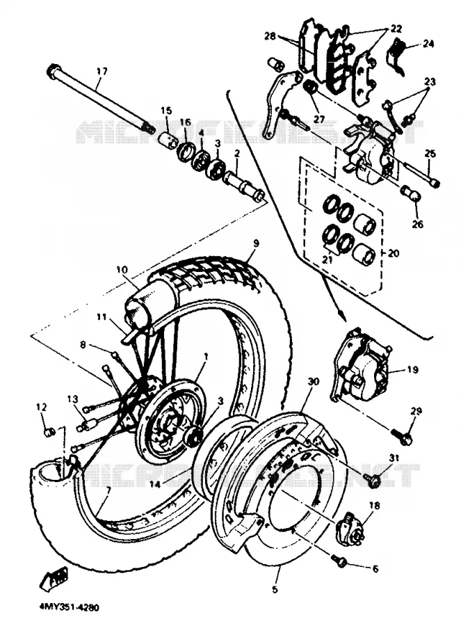 VOORWIEL Yamaha MOTO 660 1996 TENERE  XTZ660