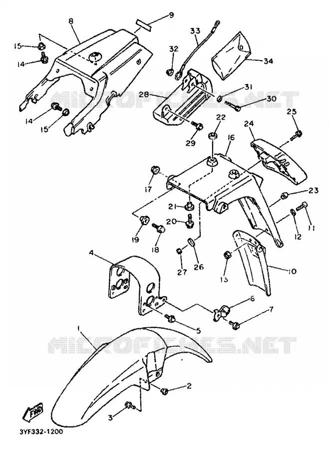 SPATBORD Yamaha MOTO 660 1992 TENERE  XTZ660H (35.3KW