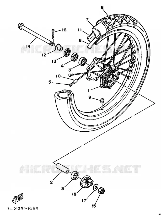 VOORWIEL Yamaha MOTO 750 1990 SUPERTENERE  XTZ750