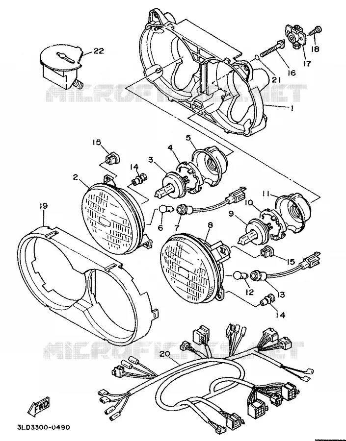 ALTERNATIEF KOPLAMP - FOR ENGLAND Yamaha MOTO 750 1992 SUPERTENERE  XTZ750