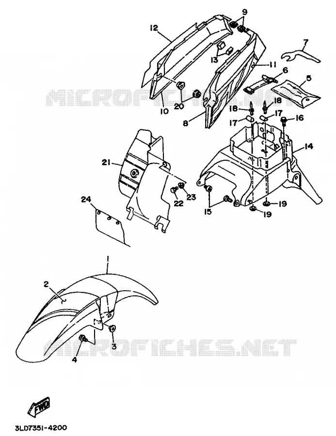 SPATBORD Yamaha MOTO 750 1994 SUPERTENERE  XTZ750