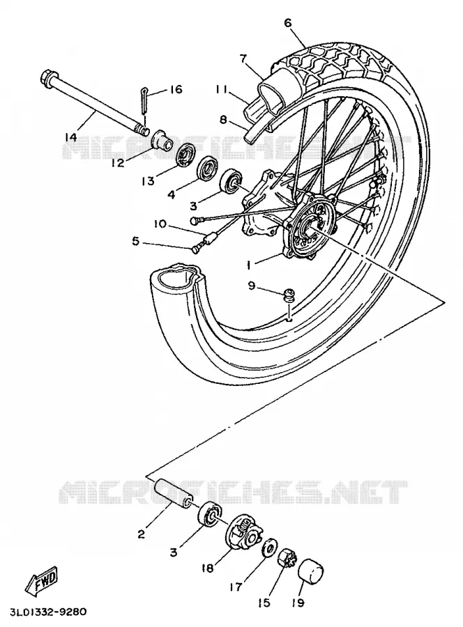 VOORWIEL Yamaha MOTO 750 1991 SUPERTENERE  XTZ750 (37KW)