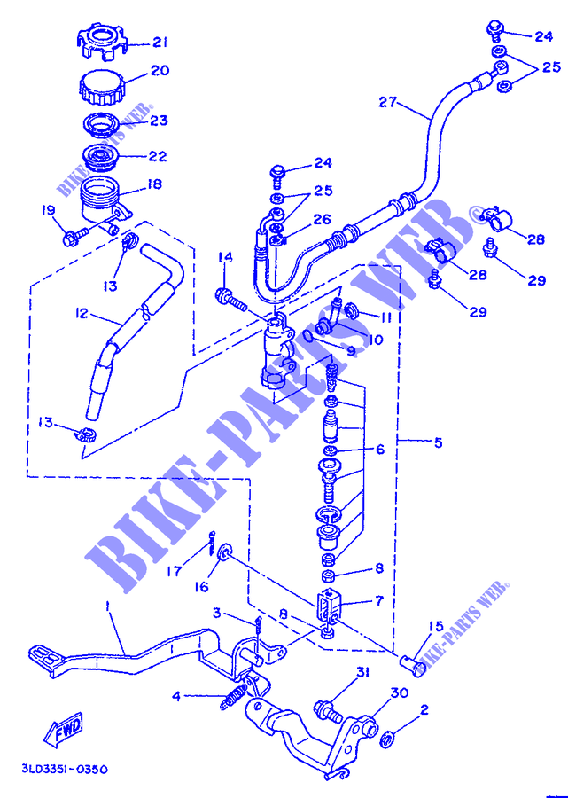 REMPOMP ACHTER voor Yamaha XTZ750H (51KW) 1992