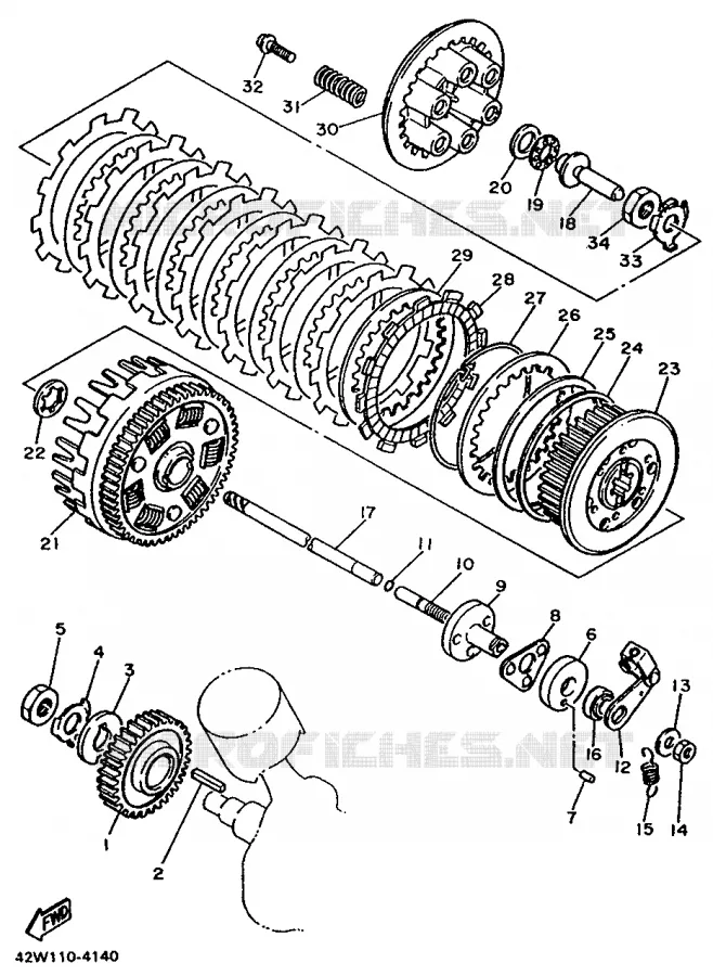 STARTMOTOR KOPPELINGS Yamaha MOTO 1000 1986 VIRAGO  XV1000