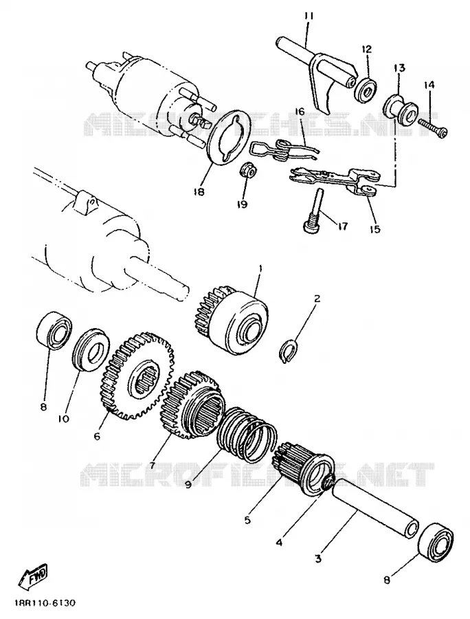 STARTMOTOR KOPPELINGS Yamaha MOTO 1100 1989 VIRAGO  XV1100