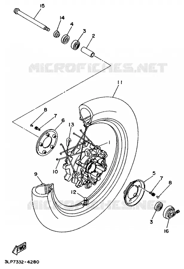 VOORWIEL Yamaha MOTO 1100 1998 VIRAGO  XV1100