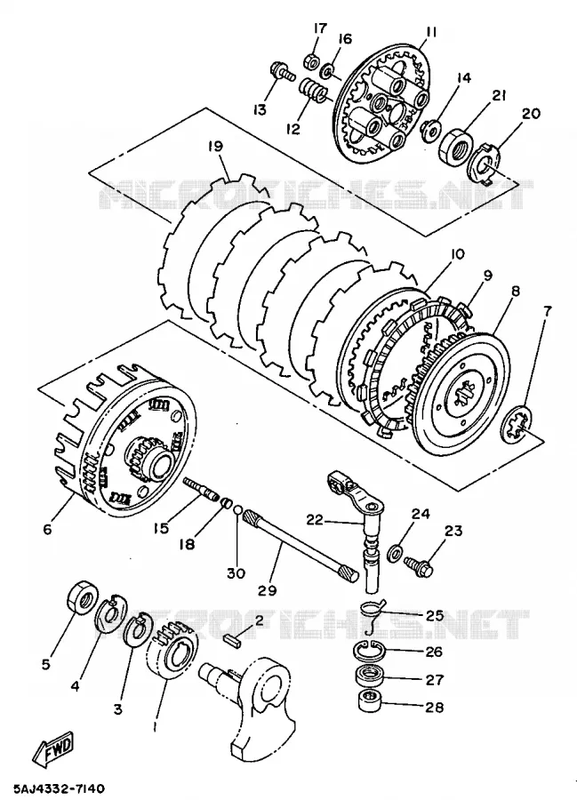 STARTMOTOR KOPPELINGS Yamaha MOTO 125 1998 VIRAGO  XV125