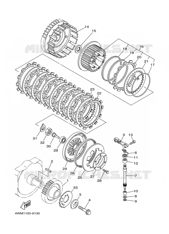 STARTMOTOR KOPPELINGS Yamaha MOTO 1600 2000 WILDSTAR  XV1600A
