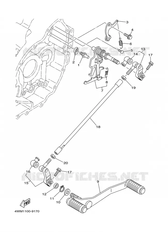 SCHAKEL STANG / PEDAAL Yamaha MOTO 1600 2000 WILDSTAR  XV1600A