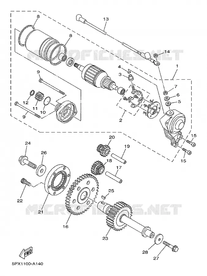 STARTMOTOR Yamaha MOTO 1700 2003 ROADSTAR WARRIOR  XV17PCR