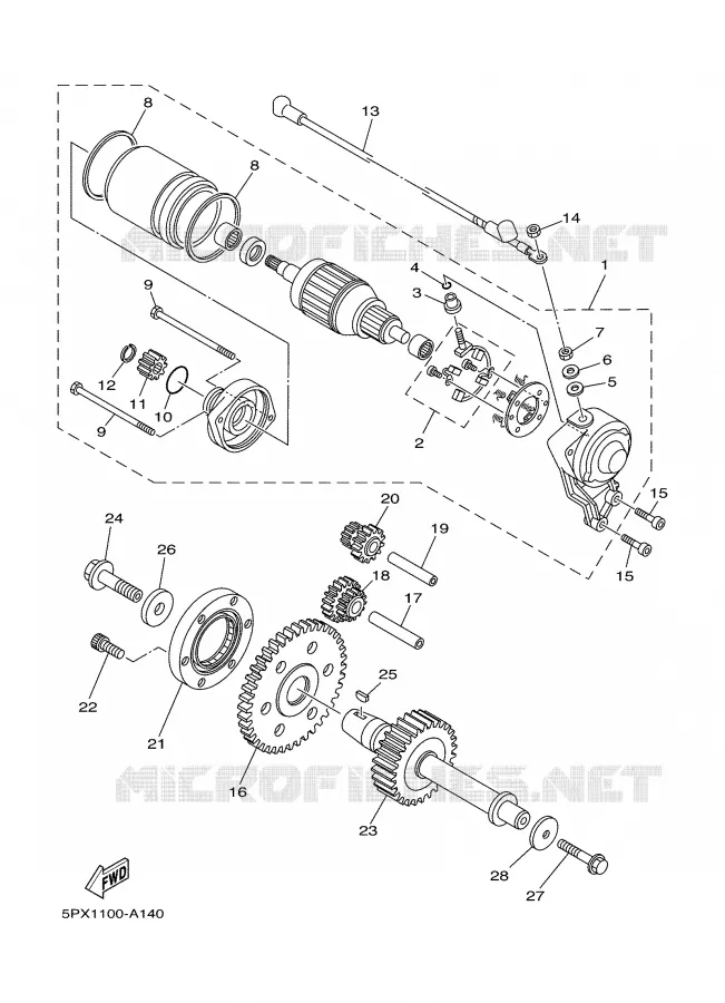 STARTMOTOR Yamaha MOTO 1700 2004 ROADSTAR WARRIOR  XV17PCS
