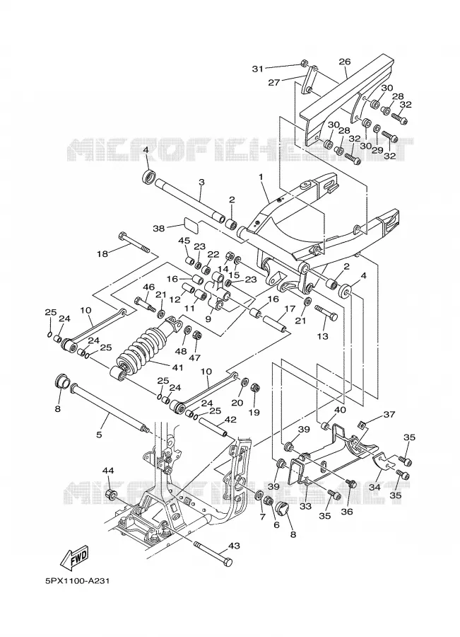 ACHTERBRUG / SCHOKBREKER Yamaha MOTO 1700 2004 ROADSTAR WARRIOR  XV17PCS
