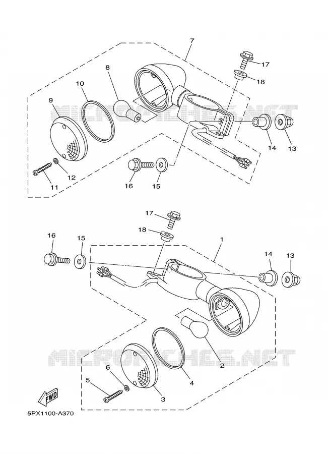 KNIPPERLICHT Yamaha MOTO 1700 2004 ROADSTAR WARRIOR  XV17PCS