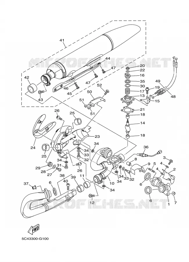UITLAAT Yamaha MOTO 1900 2008 MIDNIGHT STAR  XV1900A