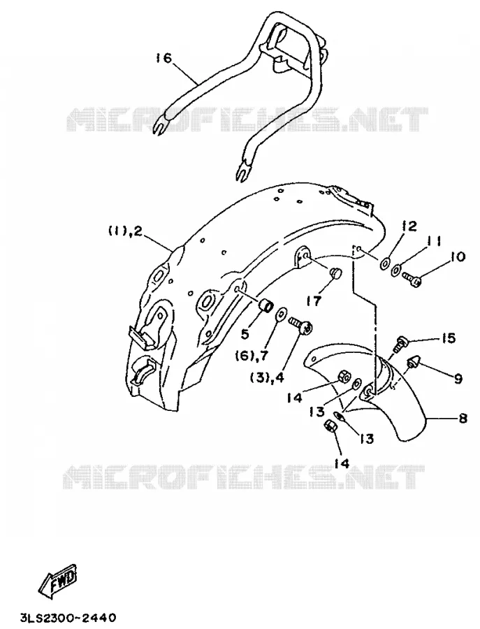 ALTERNATIEF SPATBORD Yamaha MOTO 250 1994 VIRAGO  XV250