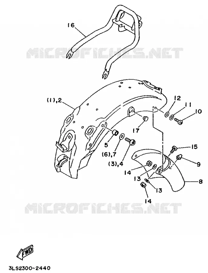 ALTERNATIEF SPATBORD Yamaha MOTO 250 1994 VIRAGO  XV250