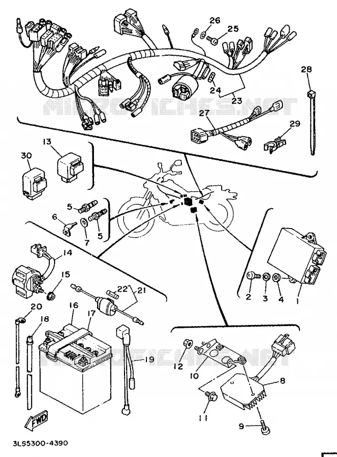 ELECTRISCH 1 Yamaha MOTO 250 1994 VIRAGO  XV250