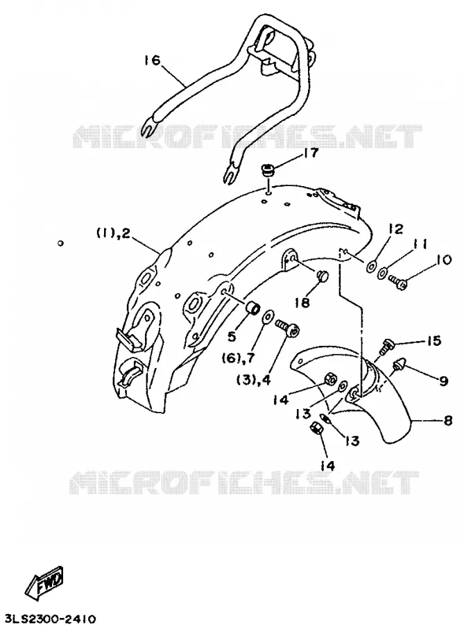 ALTERNATIEF SPATBORD Yamaha MOTO 250 1995 VIRAGO  XV250
