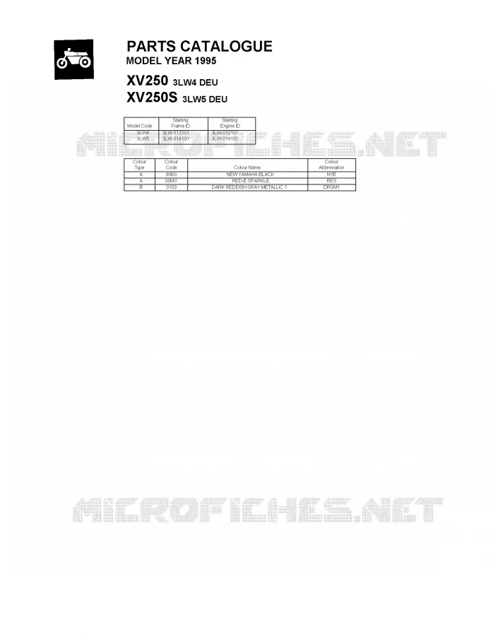 * CATALOG PREFACE * Yamaha MOTO 250 1995 VIRAGO  XV250