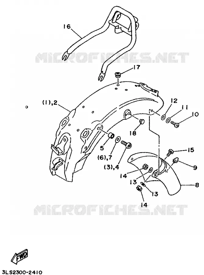 ALTERNATIEF SPATBORD / KOPLAMP Yamaha MOTO 250 1996 VIRAGO  XV250
