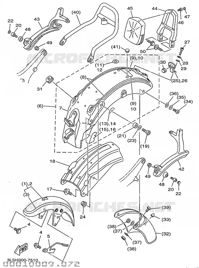 ALTERNATIEF SPATBORD Yamaha MOTO 250 1997 VIRAGO  XV250S