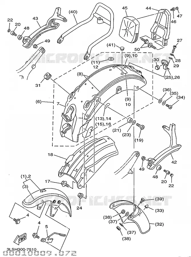ALTERNATIEF SPATBORD Yamaha MOTO 250 1997 VIRAGO  XV250S