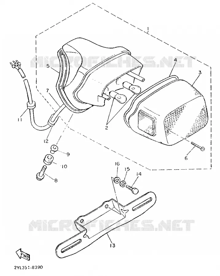 ACHTERLICHT Yamaha MOTO 535 1989 VIRAGO  XV535