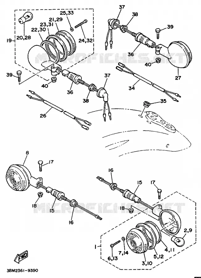 KNIPPERLICHT Yamaha MOTO 535 1993 VIRAGO  XV535 VIRAGO