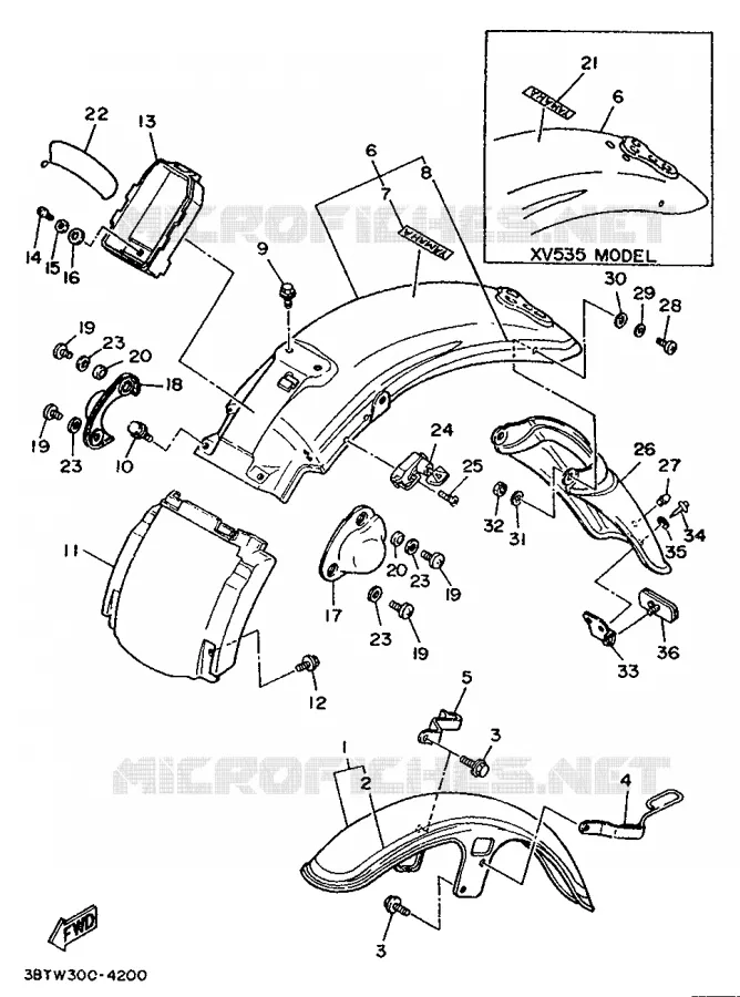 SPATBORD Yamaha MOTO 535 1994 VIRAGO  XV535
