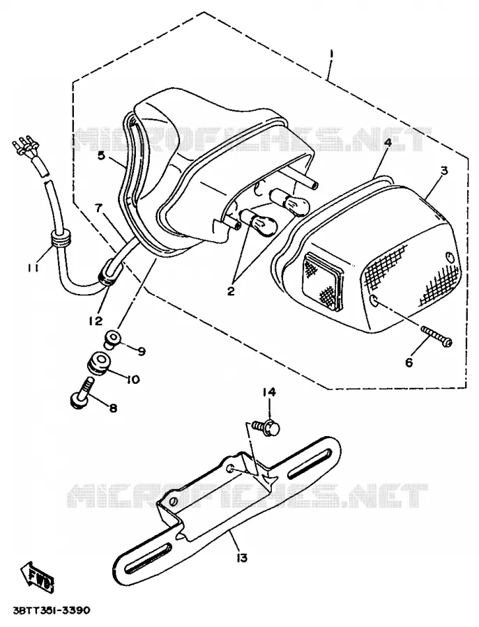 ACHTERLICHT Yamaha MOTO 535 1996 VIRAGO  XV535