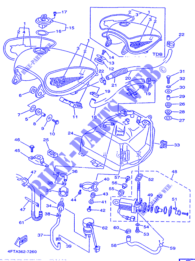 BENZINE TANK voor Yamaha XV535 1997
