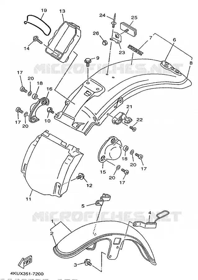 SPATBORD Yamaha MOTO 535 1997 VIRAGO  XV535