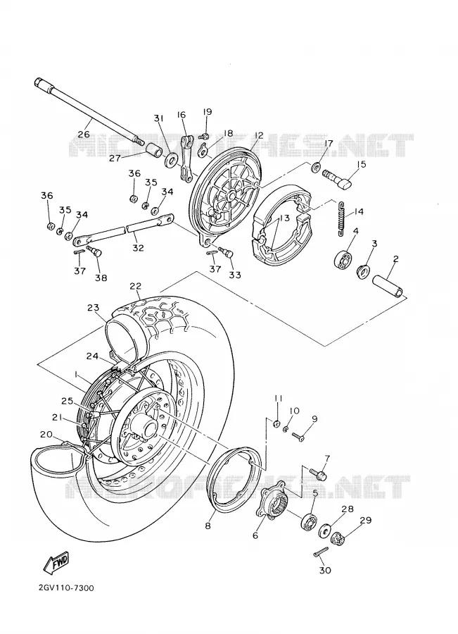 ACHTERWIEL Yamaha MOTO 535 2000 VIRAGO  XV535