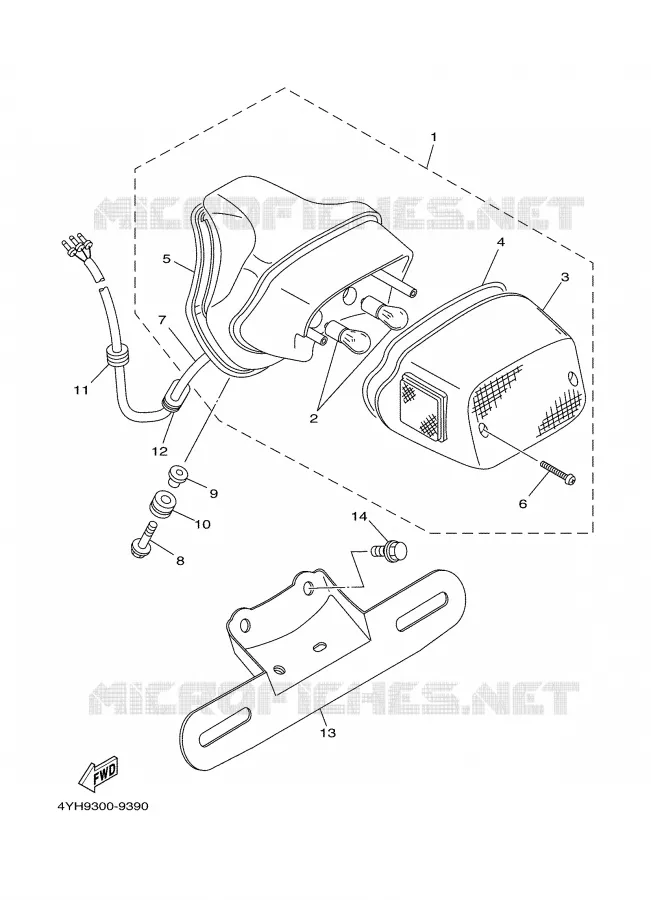 ACHTERLICHT Yamaha MOTO 535 2000 VIRAGO  XV535