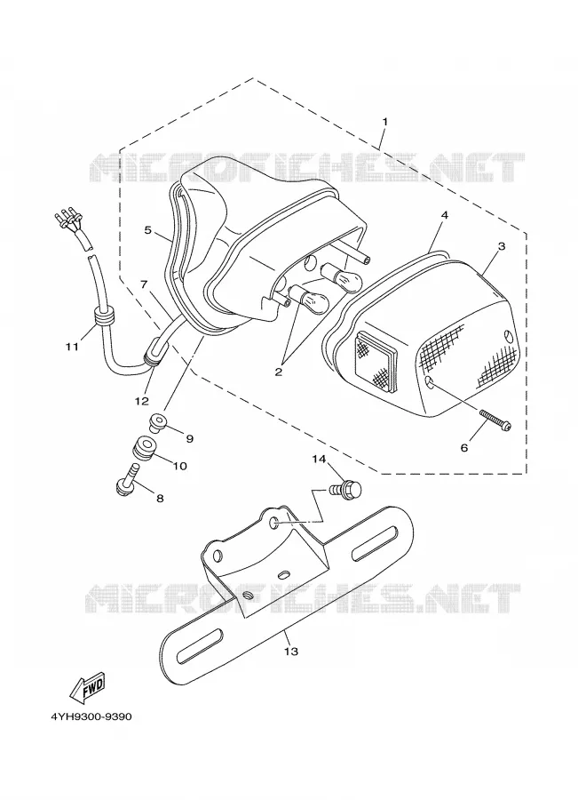 ACHTERLICHT Yamaha MOTO 535 2000 VIRAGO  XV535