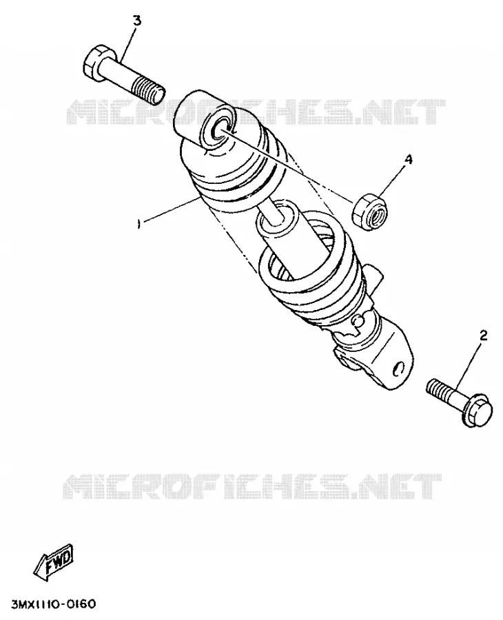 ACHTER SCHOKBREKER Yamaha SCOOTER 50 1990 BOOSTER  CW50T
