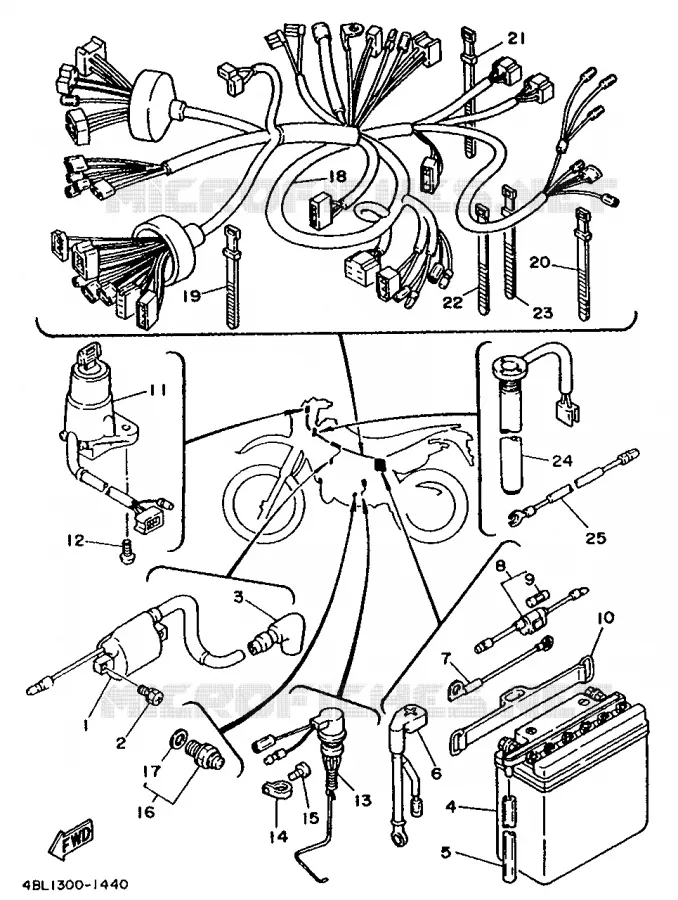 ELECTRISCH 1 Yamaha MOTO 125 1991 DTE  DT125E