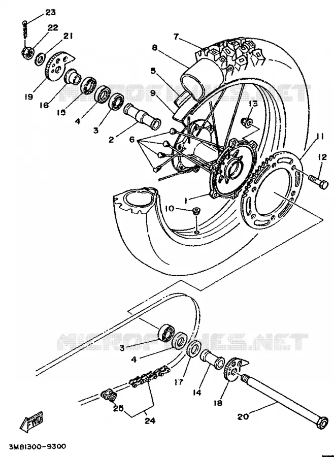 ACHTERWIEL Yamaha MOTO 125 1996 DTE  DT125E